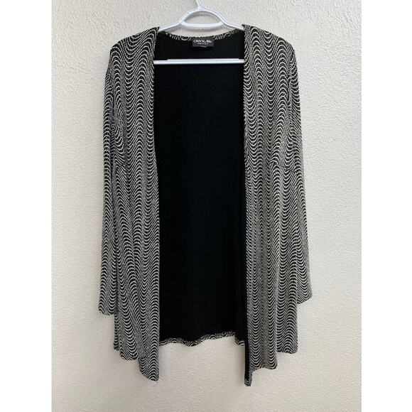 Onyx Nite Womens Long Sleeve Sparkly Silver Long Sleeve Open Front Cardigan - Picture 1 of 10